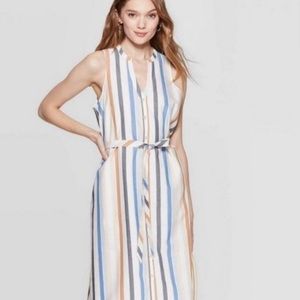 A New Day striped collarless dress